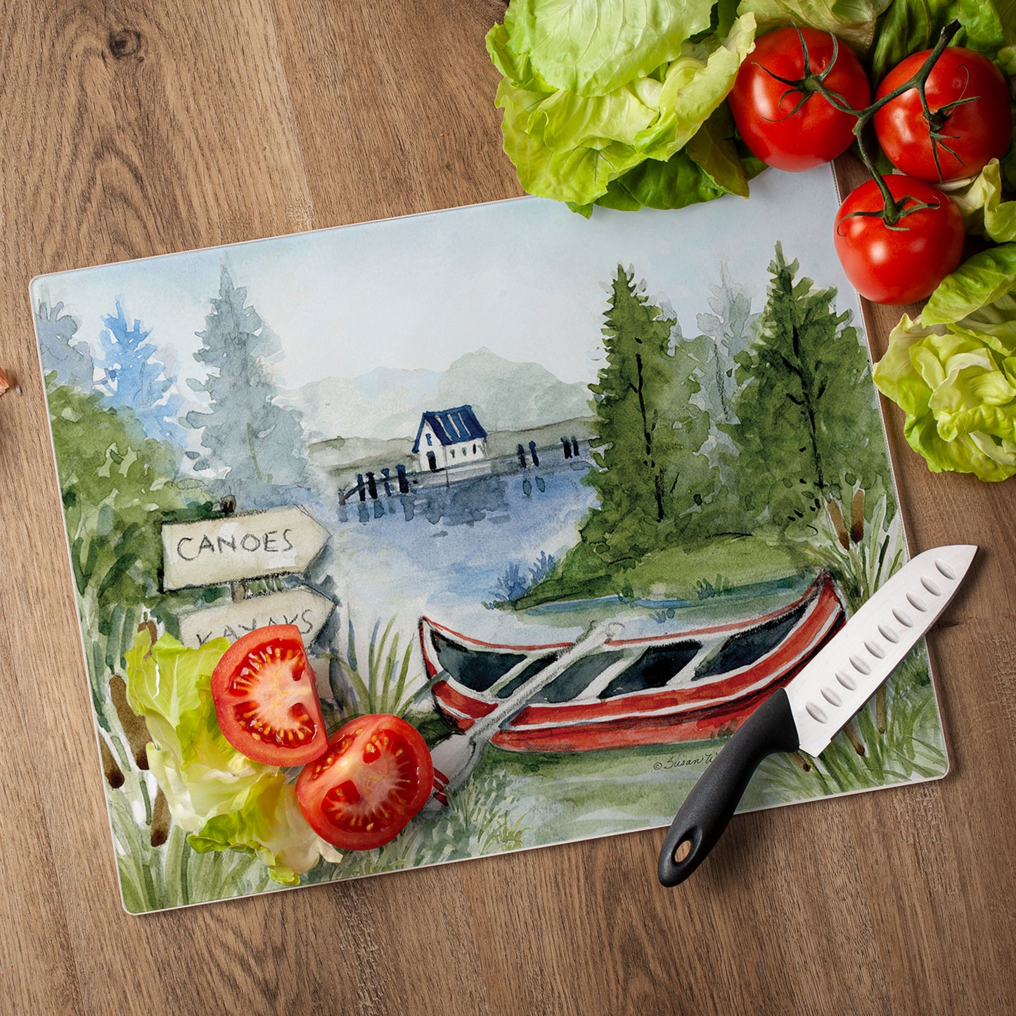 CounterArt Lake Living 3mm Tempered Glass Cutting Board 15" x 12"