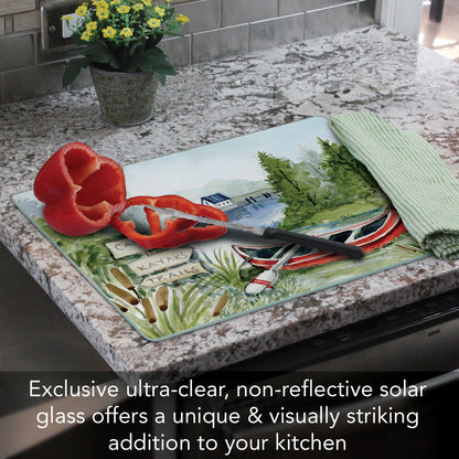 CounterArt Lake Living 3mm Tempered Glass Cutting Board 15" x 12"