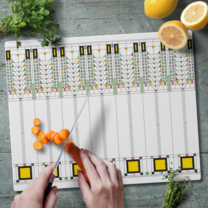 Frank Lloyd Wright Tree of Life 3mm Tempered Glass Cutting Board 15" x 12"