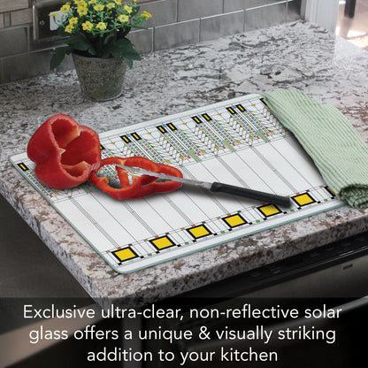 Frank Lloyd Wright Tree of Life 3mm Tempered Glass Cutting Board 15" x 12"