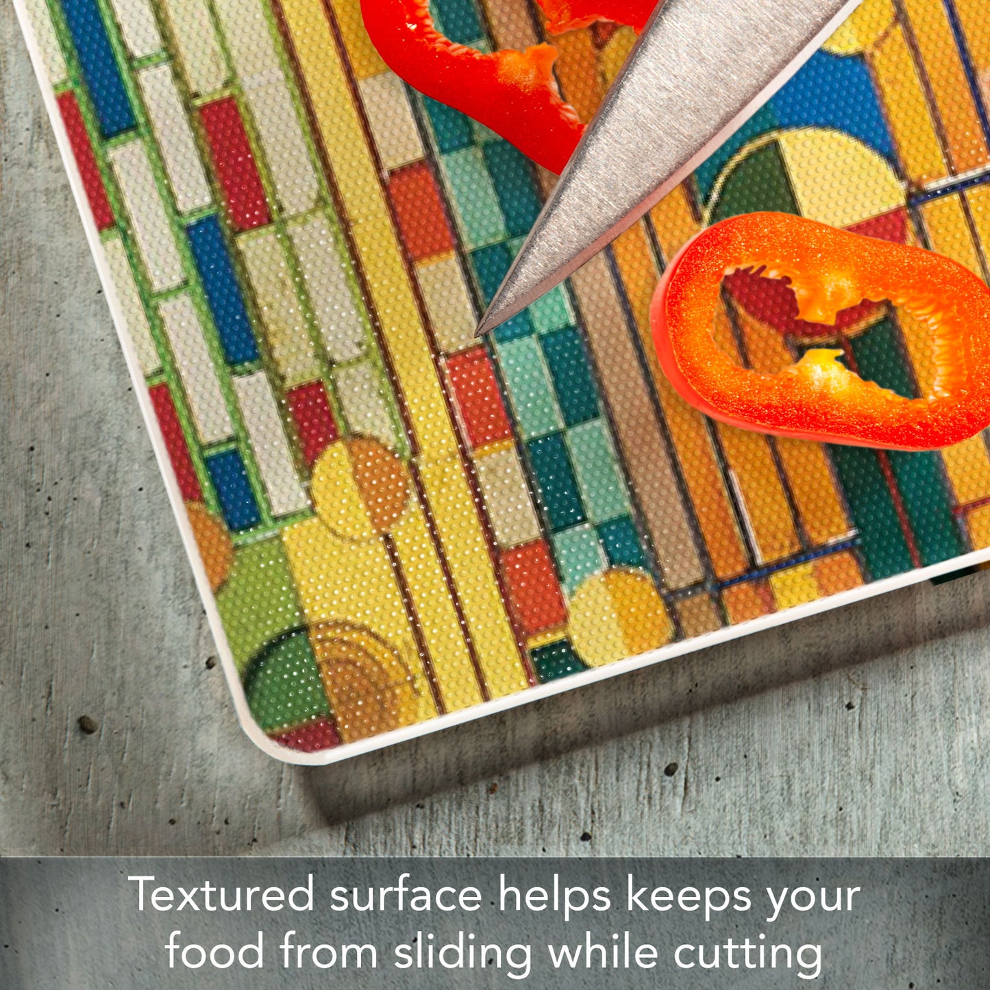 Frank Lloyd Wright Saguaro Forms Design 3mm Tempered Glass Cutting Board 15" x 12"