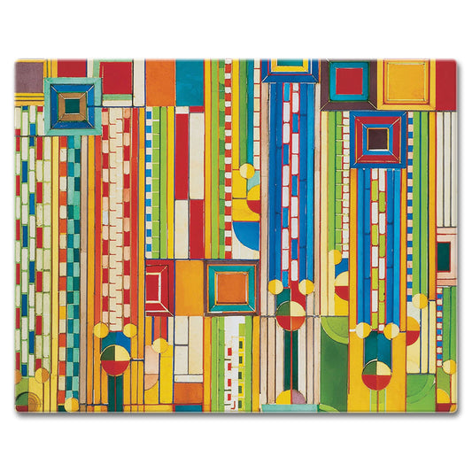 Frank Lloyd Wright Saguaro Forms Design 3mm Tempered Glass Cutting Board 15" x 12"