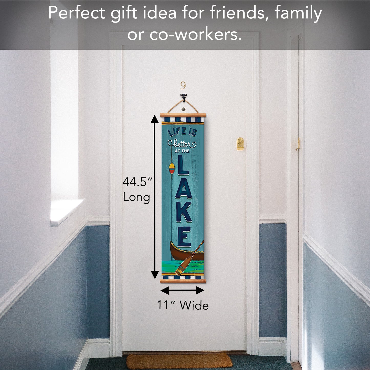 Highland Home Lake Welcome Indoor/Outdoor Vinyl Hanging Entryway Sign Made in the USA Reusable Easy Wipes Clean Easy Storage