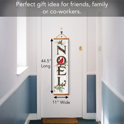 Highland Home Noel Indoor/Outdoor Vinyl Hanging Entryway Sign Made in the USA Reusable Easy Wipes Clean Easy Storage