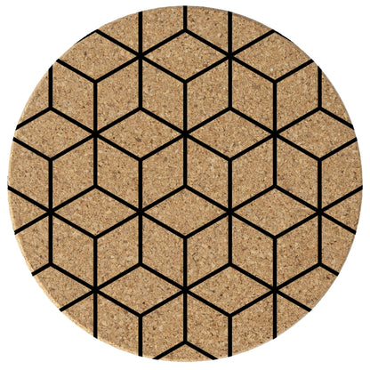 Thirstystone Cubes 8-Pack Thick Natural Cork Coasters Manufactured in The USA Eco-Friendly Absorbent Durable
