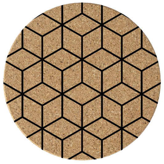 Thirstystone Cubes 8-Pack Thick Natural Cork Coasters Manufactured in The USA Eco-Friendly Absorbent Durable