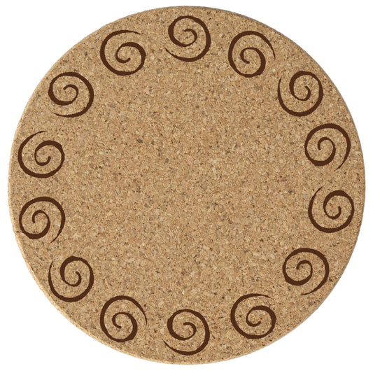 Thirstystone Swirls 8-Pack Thick Natural Cork Coasters Manufactured in The USA Eco-Friendly Absorbent Durable