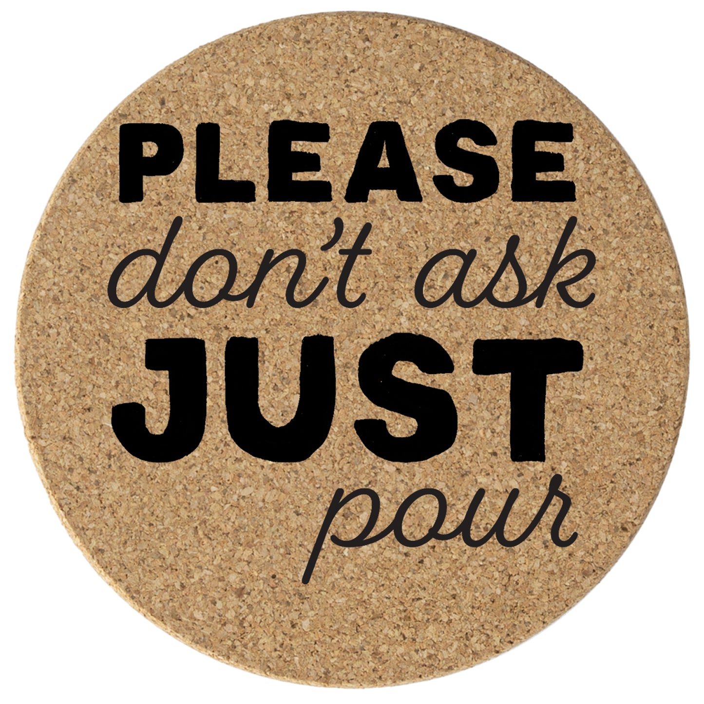 Thirstystone Just Pour 8-Pack Thick Natural Cork Coasters Manufactured in The USA Eco-Friendly Absorbent Durable