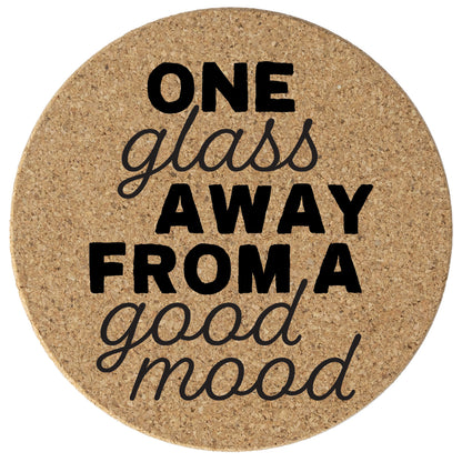 Thirstystone One Glass Away 8-Pack Thick Natural Cork Coasters Manufactured in The USA Eco-Friendly Absorbent Durable