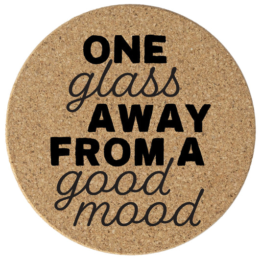 Thirstystone One Glass Away 8-Pack Thick Natural Cork Coasters Manufactured in The USA Eco-Friendly Absorbent Durable