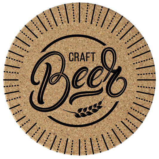 Thirstystone Craft Beer 8-Pack Thick Natural Cork Coasters Manufactured in The USA Eco-Friendly Absorbent Durable