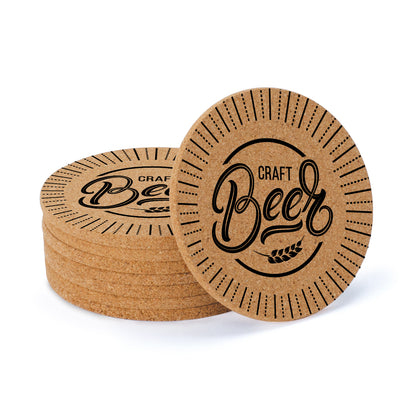 Thirstystone Craft Beer 8-Pack Thick Natural Cork Coasters Manufactured in The USA Eco-Friendly Absorbent Durable