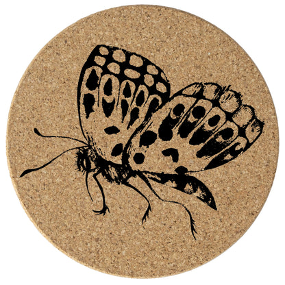 Thirstystone Butterfly 8-Pack Thick Natural Cork Coasters Manufactured in The USA Eco-Friendly Absorbent Durable