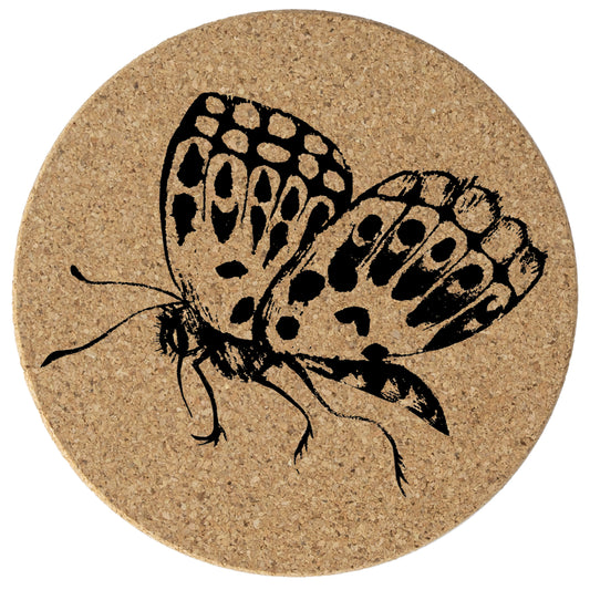 Thirstystone Butterfly 8-Pack Thick Natural Cork Coasters Manufactured in The USA Eco-Friendly Absorbent Durable