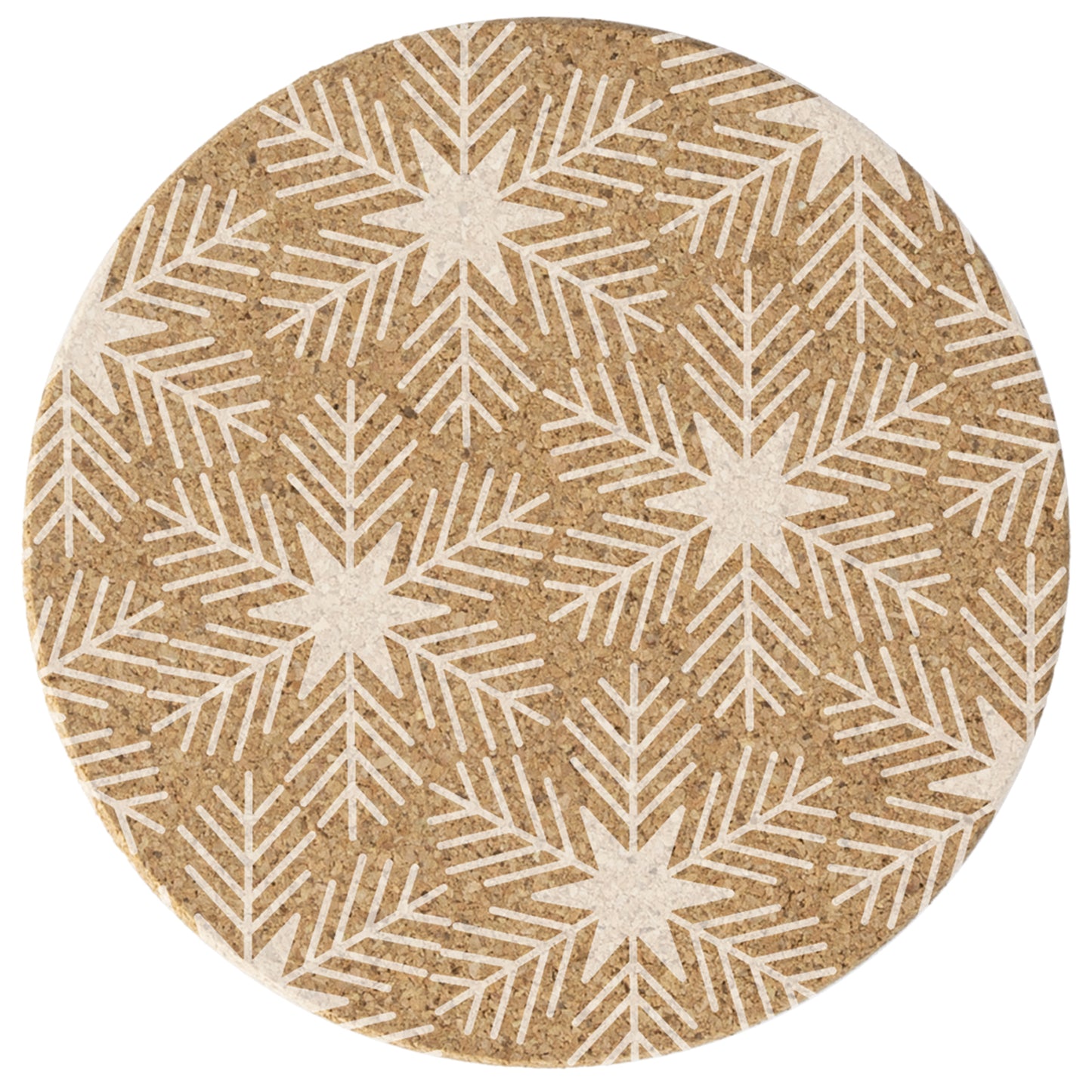 Thirstystone Snowflakes 8-Pack Thick Natural Cork Coasters Manufactured in The USA Eco-Friendly Absorbent Durable