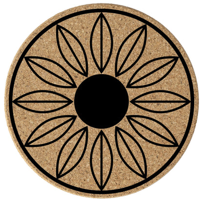 Thirstystone Sunflower 8-Pack Thick Natural Cork Coasters Manufactured in The USA Eco-Friendly Absorbent Durable