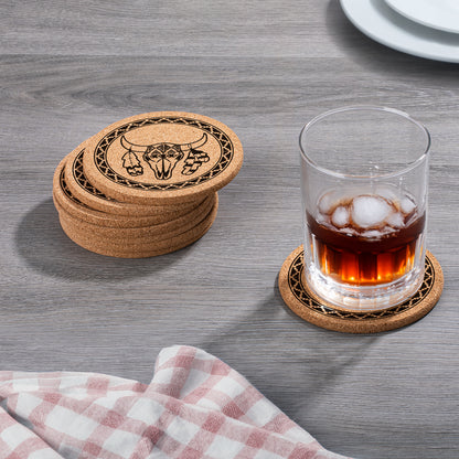 Thirstystone Southwest Print 8-Pack Thick Natural Cork Coasters Manufactured in The USA Eco-Friendly Absorbent Durable