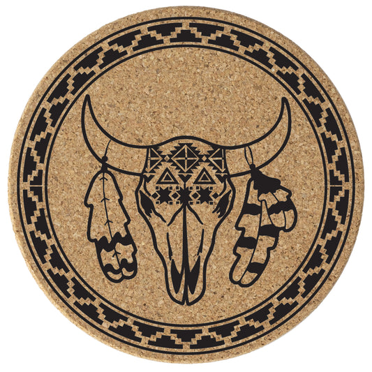 Thirstystone Southwest Print 8-Pack Thick Natural Cork Coasters Manufactured in The USA Eco-Friendly Absorbent Durable