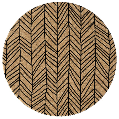 Thirstystone Herringbone 8-Pack Thick Natural Cork Coasters Manufactured in The USA Eco-Friendly Absorbent Durable