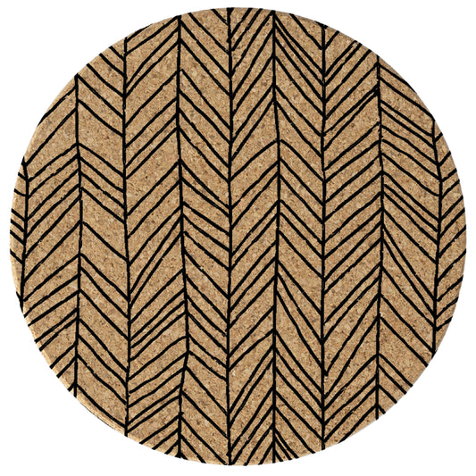 Thirstystone Herringbone 8-Pack Thick Natural Cork Coasters Manufactured in The USA Eco-Friendly Absorbent Durable