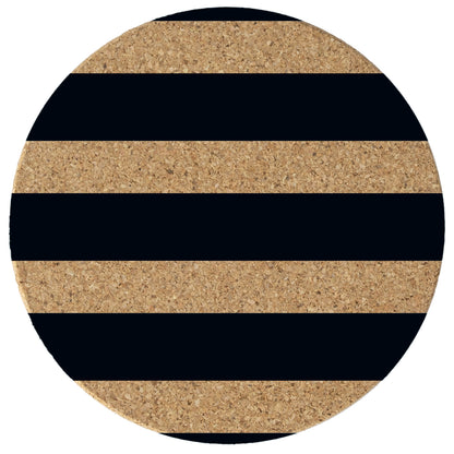 Thirstystone Stripes 8-Pack Thick Natural Cork Coasters Manufactured in The USA Eco-Friendly Absorbent Durable