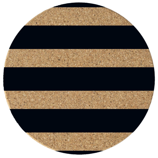 Thirstystone Stripes 8-Pack Thick Natural Cork Coasters Manufactured in The USA Eco-Friendly Absorbent Durable