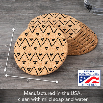 Thirstystone Triangles 8-Pack Thick Natural Cork Coasters Manufactured in The USA Eco-Friendly Absorbent Durable
