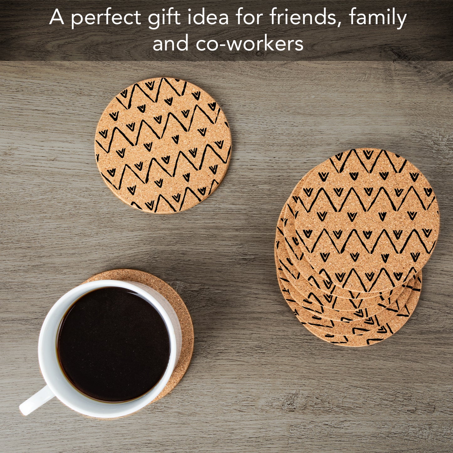 Thirstystone Triangles 8-Pack Thick Natural Cork Coasters Manufactured in The USA Eco-Friendly Absorbent Durable