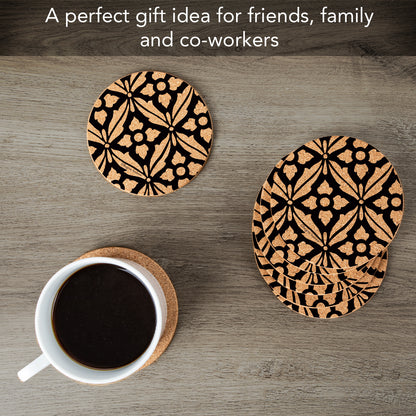 Thirstystone Museum Ebony 8-Pack Thick Natural Cork Coasters Manufactured in The USA Eco-Friendly Absorbent Durable