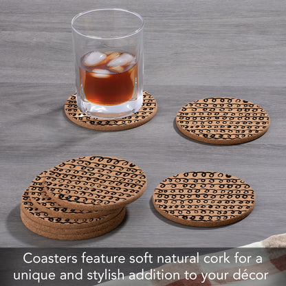 Thirstystone Loops 8-Pack Thick Natural Cork Coasters Manufactured in The USA Eco-Friendly Absorbent Durable