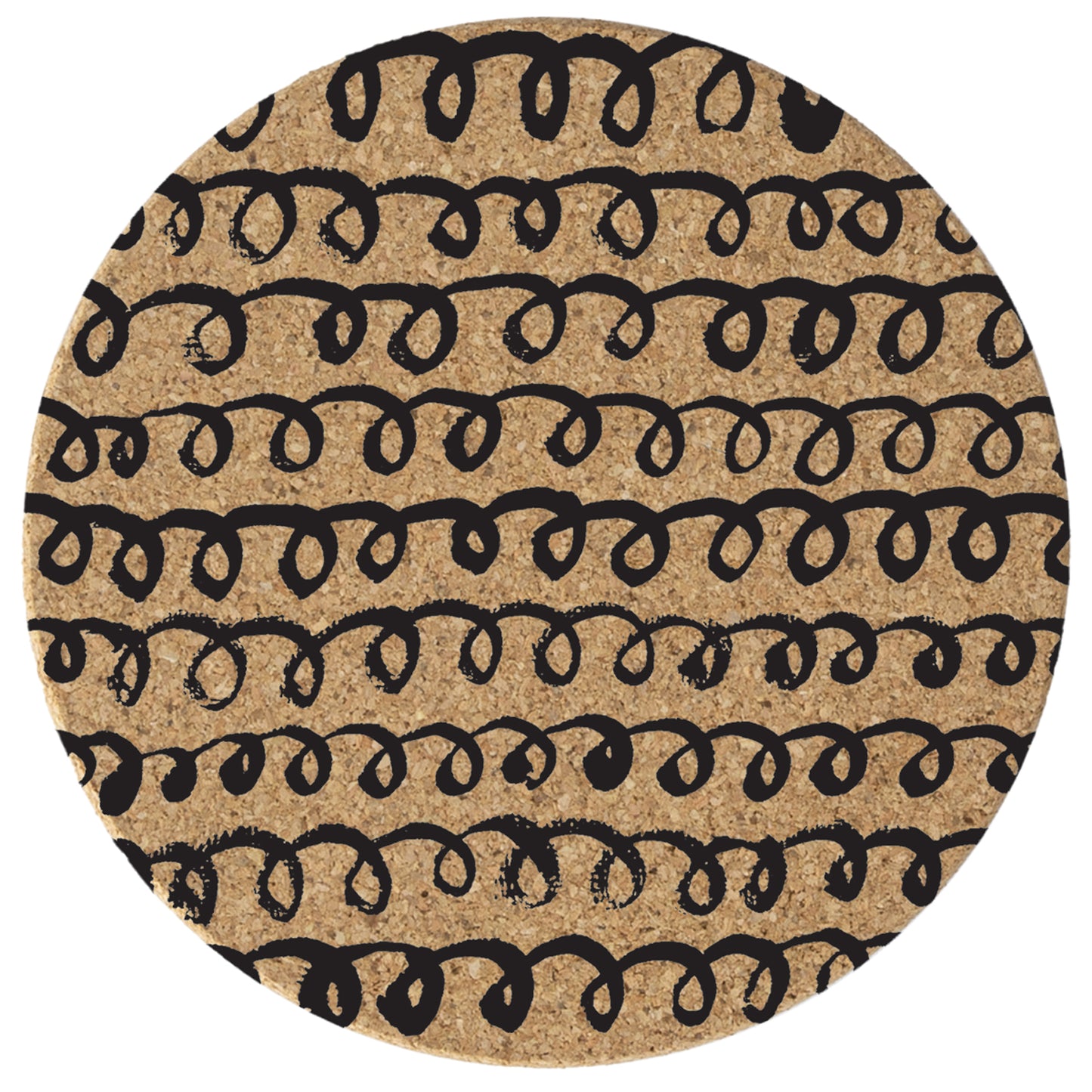 Thirstystone Loops 8-Pack Thick Natural Cork Coasters Manufactured in The USA Eco-Friendly Absorbent Durable