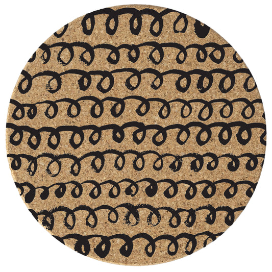 Thirstystone Loops 8-Pack Thick Natural Cork Coasters Manufactured in The USA Eco-Friendly Absorbent Durable