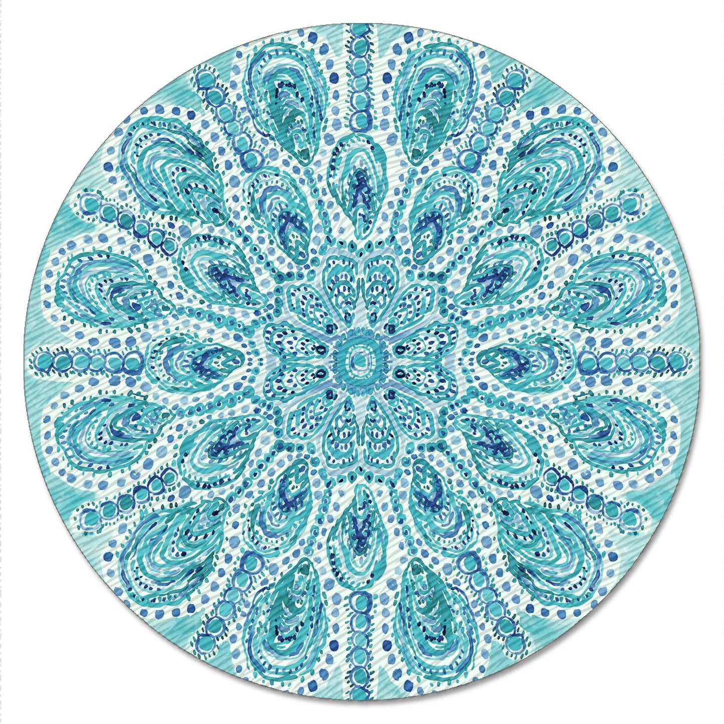 CounterArt Ocean Fantasy 4mm Tempered Glass Lazy Susan Turntable 13" Diameter