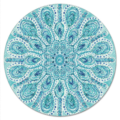 CounterArt Ocean Fantasy 4mm Tempered Glass Lazy Susan Turntable 13" Diameter