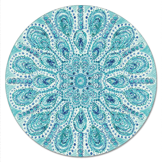 CounterArt Ocean Fantasy 4mm Tempered Glass Lazy Susan Turntable 13" Diameter