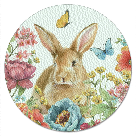 CounterArt Garden Bunny 4mm Tempered Glass Lazy Susan Turntable 13" Diameter