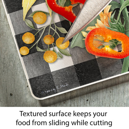CounterArt Sunflower Fields 3mm Tempered Glass Cutting Board 10” x 8” Manufactured in the USA