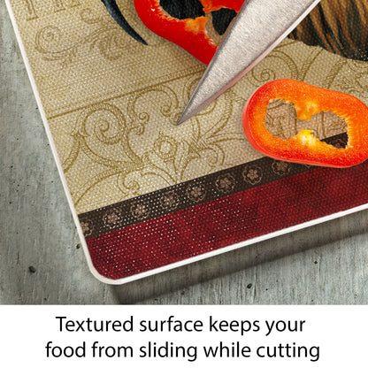 CounterArt Farm Fresh Rooster 3mm Tempered Glass Cutting Board 10” x 8” Manufactured in the USA