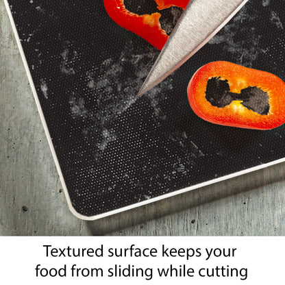 CounterArt Black Marble Design 3mm Tempered Glass Cutting Board 10” x 8” Manufactured in the USA