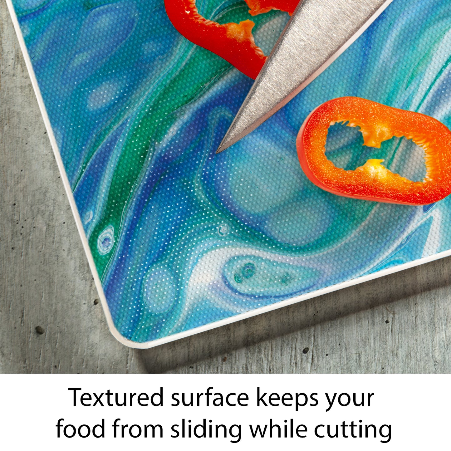 CounterArt Ocean Vibe 3mm Tempered Glass Cutting Board 10” x 8” Manufactured in the USA