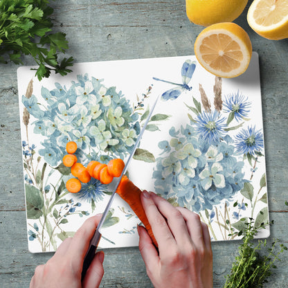 CounterArt Bohemian Blue 3mm Tempered Glass Cutting Board 10” x 8” Manufactured in the USA
