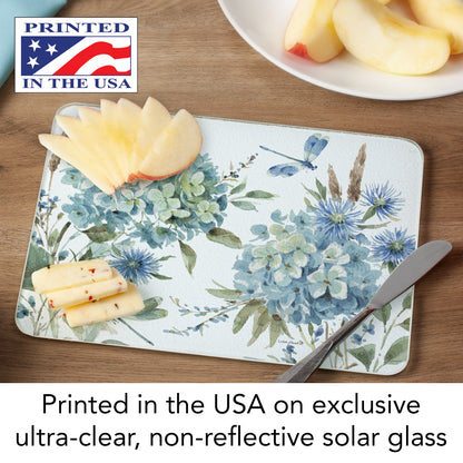 CounterArt Bohemian Blue 3mm Tempered Glass Cutting Board 10” x 8” Manufactured in the USA