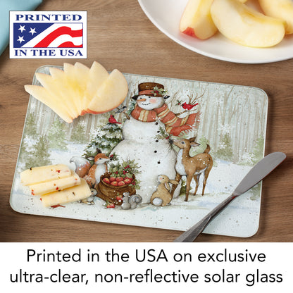 CounterArt Winter Forest 3mm Tempered Glass Cutting Board 10” x 8” Manufactured in the USA