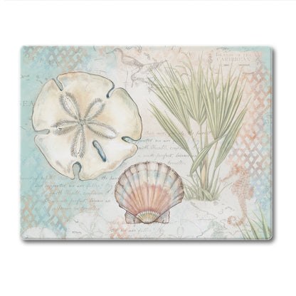 CounterArt Caribbean Seas 3mm Tempered Glass Cutting Board 10” x 8” Manufactured in the USA