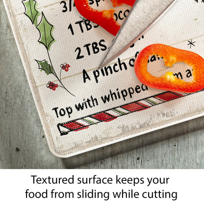 CounterArt Hot Cocoa Treat 3mm Tempered Glass Cutting Board 10” x 8” Manufactured in the USA