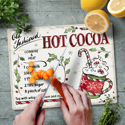 CounterArt Hot Cocoa Treat 3mm Tempered Glass Cutting Board 10” x 8” Manufactured in the USA