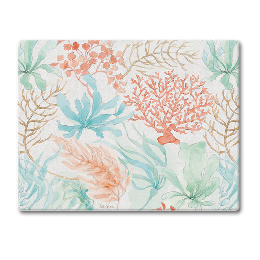 CounterArt Coastal Seaside 3mm Tempered Glass Cutting Board 10" x 8" Manufactured in the USA