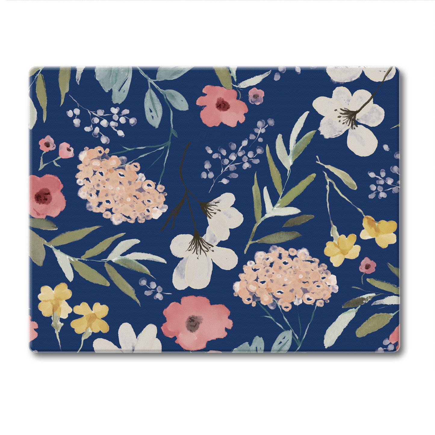 CounterArt Blue Floral 3mm Tempered Glass Cutting Board 10” x 8” Manufactured in the USA