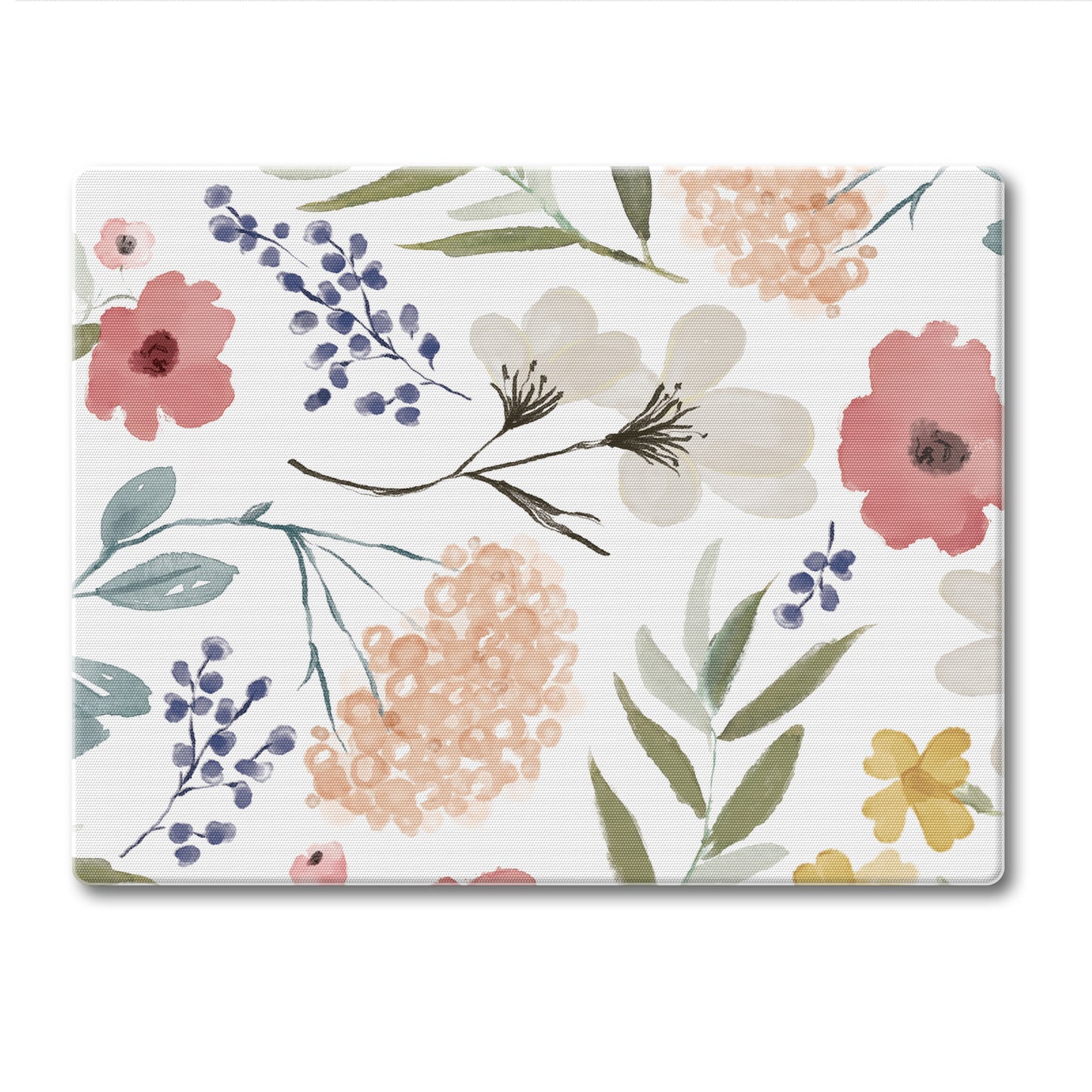 CounterArt Meadow Floral 3mm Tempered Glass Cutting Board 10” x 8” Manufactured in the USA