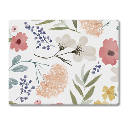 CounterArt Meadow Floral 3mm Tempered Glass Cutting Board 10” x 8” Manufactured in the USA